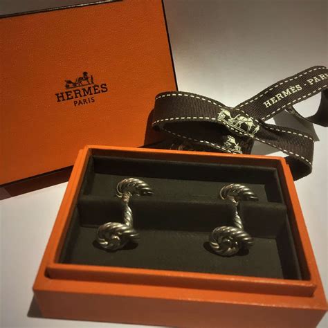 Hermes silver cufflinks